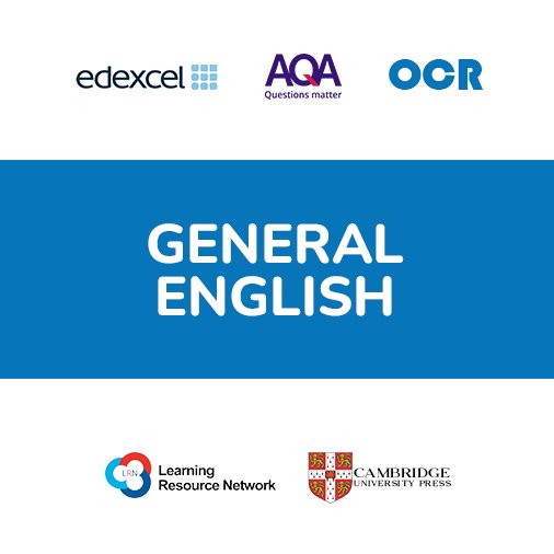 General English subject banner with Edexcel, AQA, OCR, LRN and Cambridge logos – OA Level Professionals