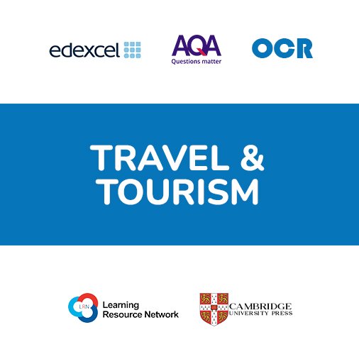 Travel & Tourism subject banner with Edexcel, AQA, OCR, LRN and Cambridge logos – OA Level Professionals